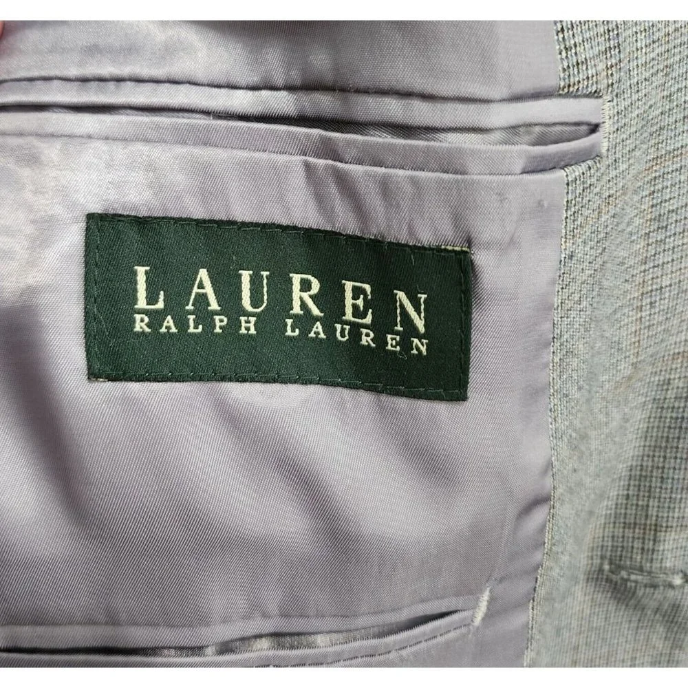 X2 Lauren Ralph Lauren LRL Blazer Sport Coat Suit‎ Jackets Beige/Gray Size 46/48